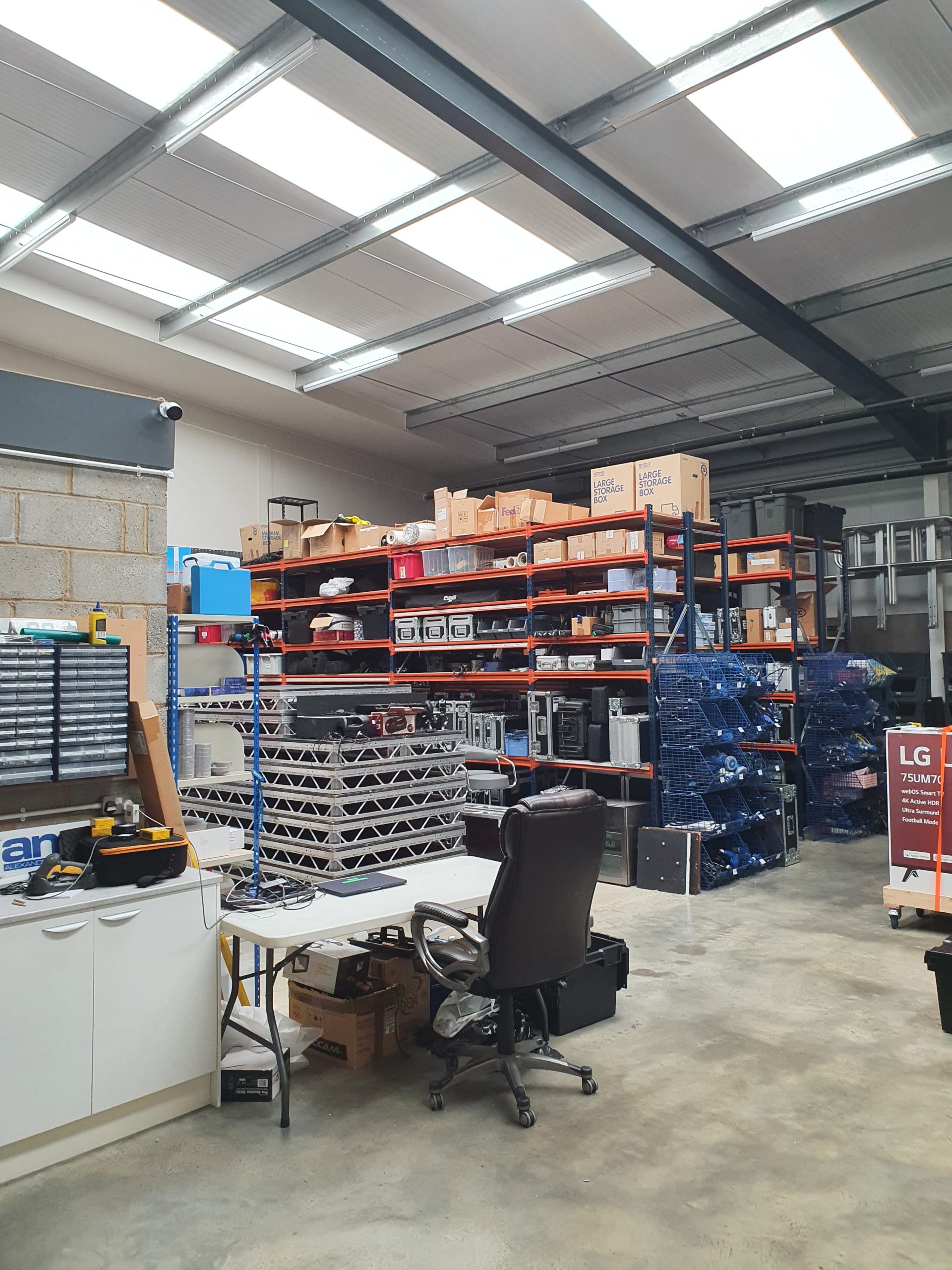 Storage and working area before mezzanine scaled - Warehouse Racking Refurbishment & Storage Solutions