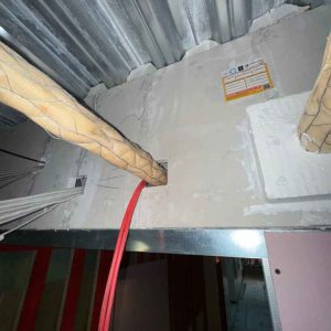 fire stopping installtion for insulated metal pipes 2 before - Fire Stopping Services