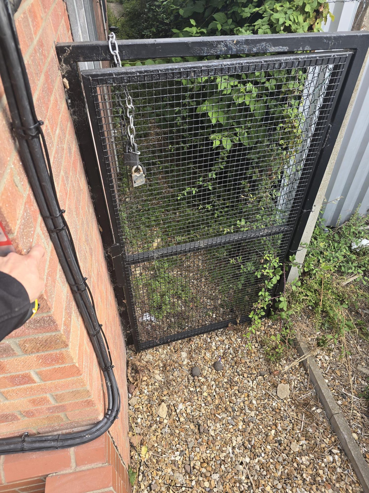 previous security gate rotated - Commercial Security Fencing at Noble Healthcare, St Neots